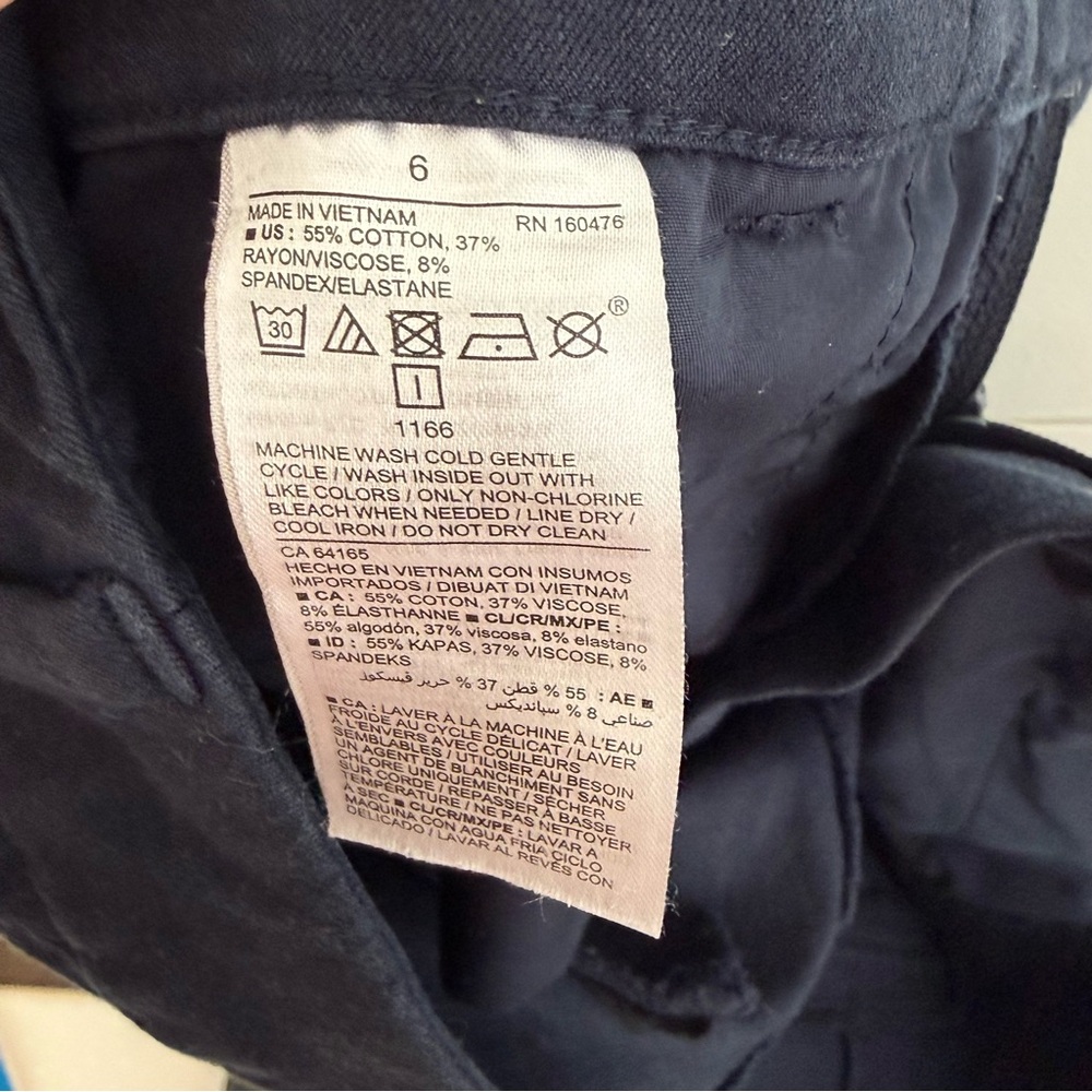 Old Navy Pixie Pants Size 6 Dark Navy Blue High Rise Straight Pant Casual Office - Picture 7 of 7